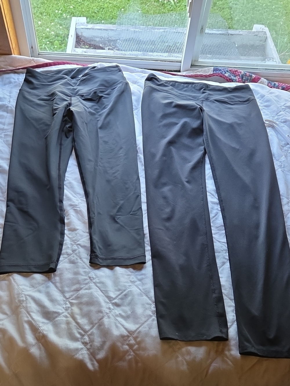 2 Pair 90 Degree By Reflex Women's Black Track Pants Joggers Capris Leggings